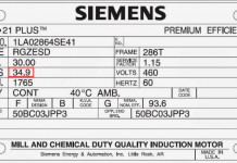 মোটরের নেমপ্লেটের সাংকেতিক চিহ্নগুলো কি নির্দেশ করে?